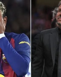 西蒙尼执教马竞首次在诺坎普击败巴萨，此前7平11负